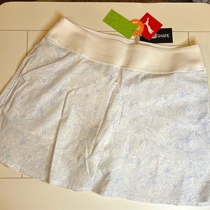 NWT Puma golf skort. White/light blue. Size L.